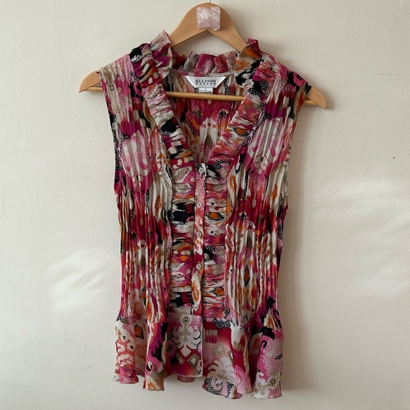 Allison Taylor Floral Sleeveless Tank – Size L, Excellent Condition - Picture 5 of 11